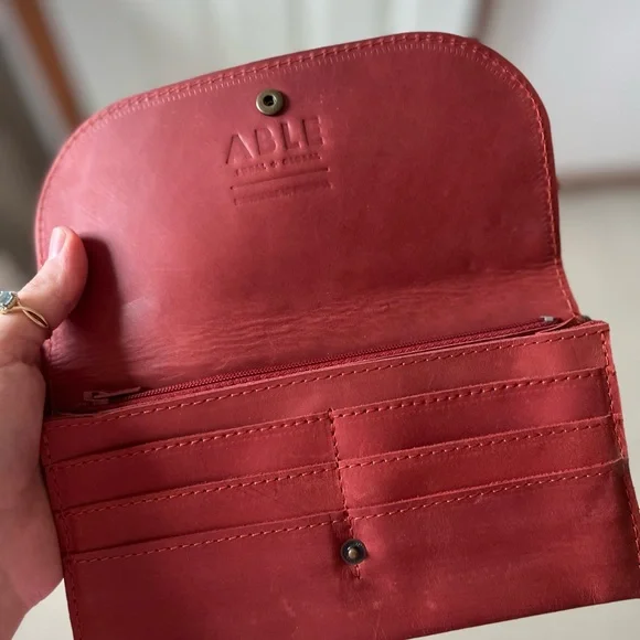 Able Raspberry Leather Clutch Wristlet - Picture 3 of 3